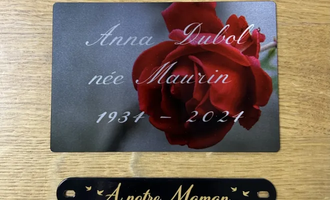 Plaques d'identité et inters personnalisés, Yssingeaux, Pompes Funèbres Celle
