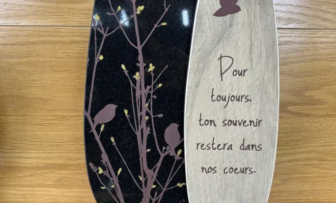 Plaques funéraires, entre tradition et modernité., Yssingeaux, Pompes Funèbres Celle